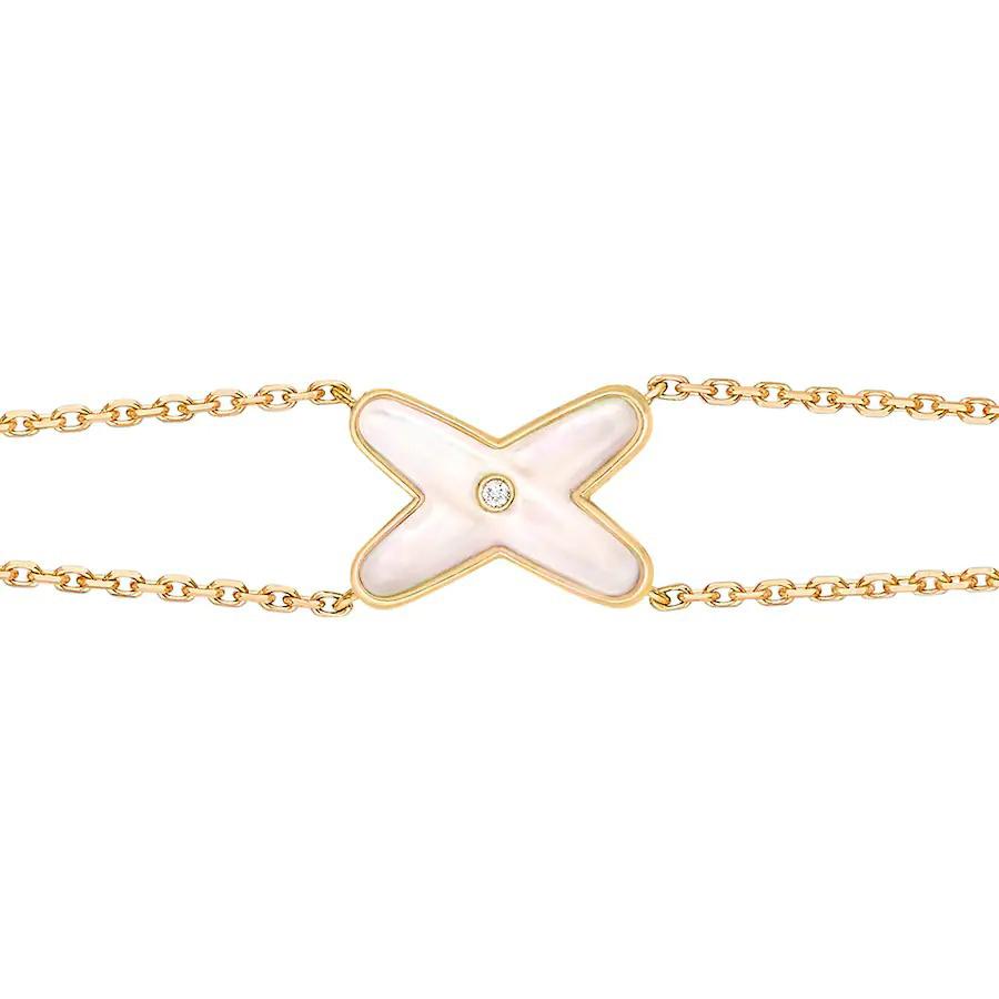 [Glimmer]JEUX BRACELET WHITE MOP GOLD 1 DIAMOND