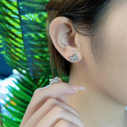[Glimmer]JEUX DE SILVER DIAMOND EARRINGS