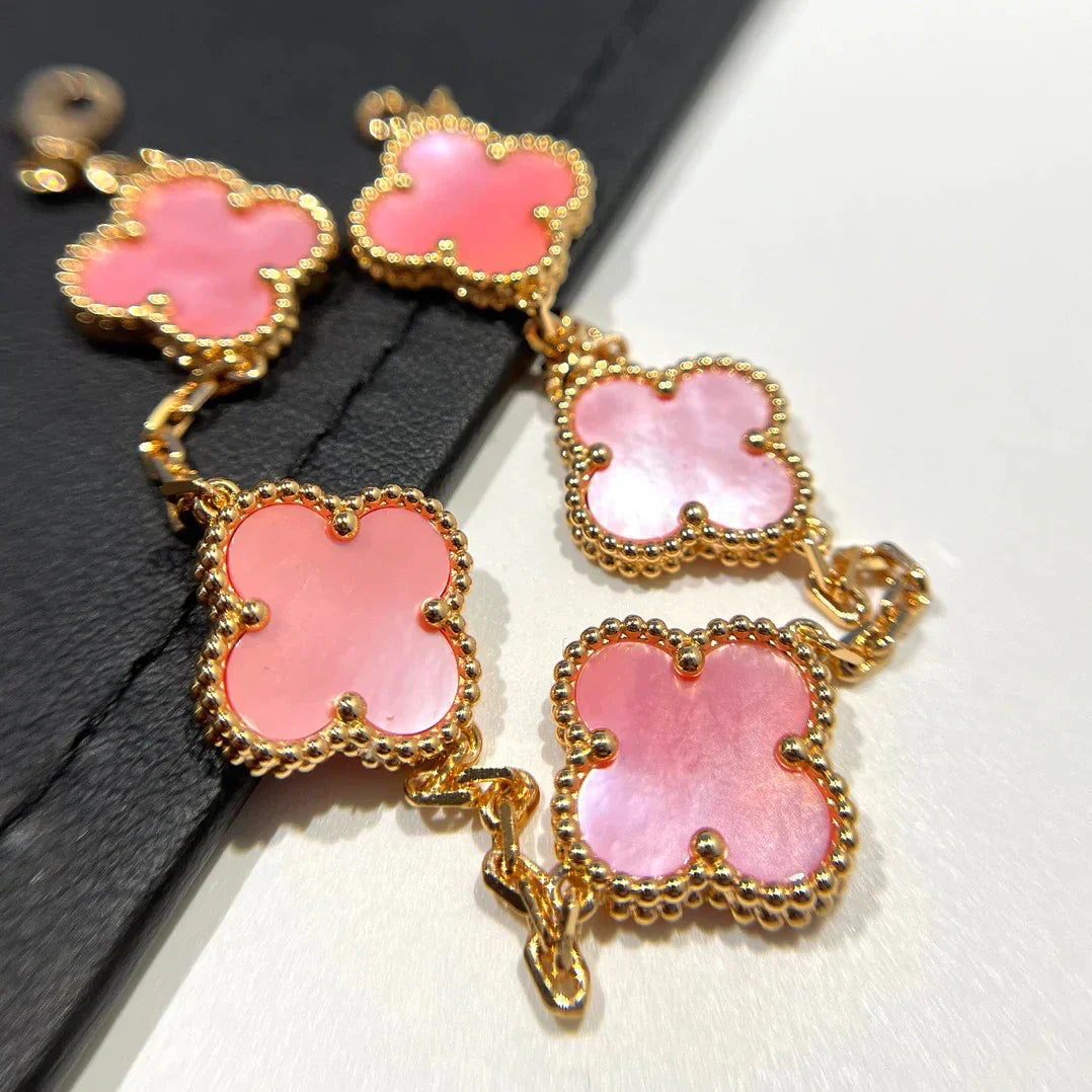 [Glimmer] CLOVER 5 MOTIFS ピンクMOPブレスレットコレクション
