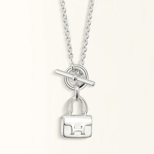[Glimmer]POP H PEDANT SILVER NECKLACE