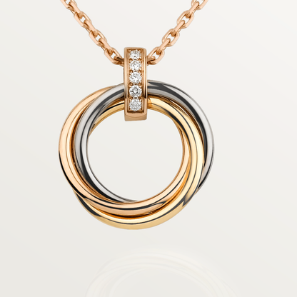 [Glimmer]TRINITY NECKLACE GOLD  DIAMONDS