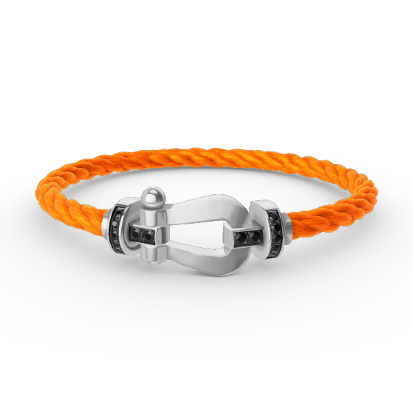 [Glimmer]FORCE LARGE HORSESHOE BLACK DIAMOND BRACELET SILVER