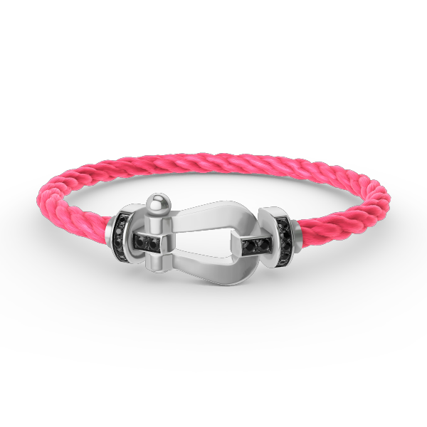 [Glimmer]FORCE LARGE HORSESHOE BLACK DIAMOND BRACELET SILVER
