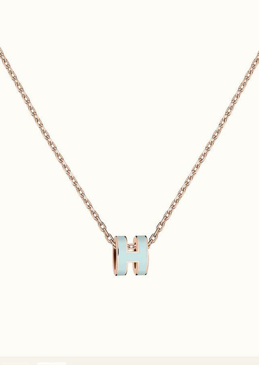 [Glimmer]POP H LIGHT BLUE NECKLACE