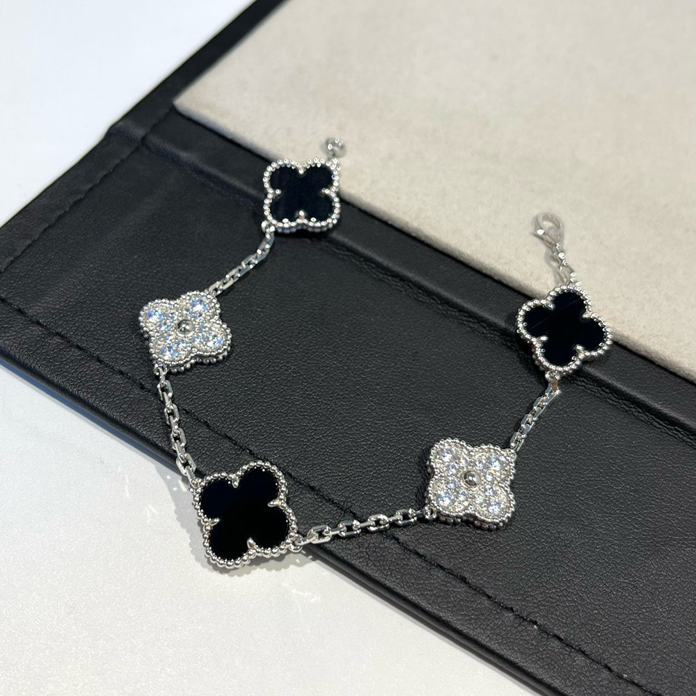 [Glimmer] CLOVER 5 モチーフ オニキス ブレスレット コレクション
