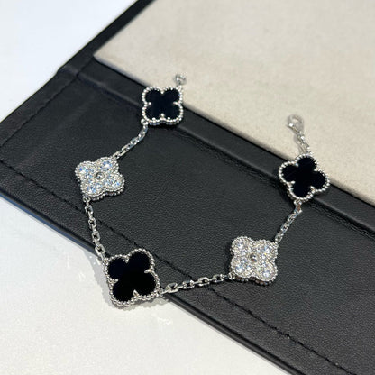 [Glimmer] CLOVER 5 モチーフ オニキス ブレスレット コレクション