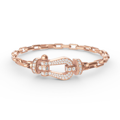 [Glimmer]FORCE LARGE HORSESHOE CLASP  METAL BRACELET