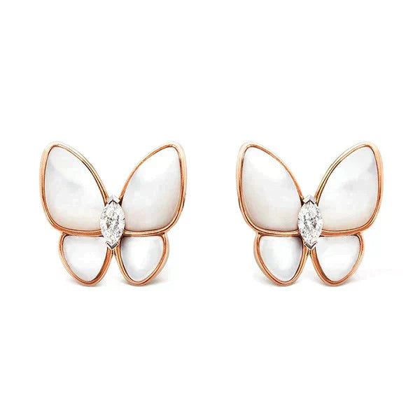 [Glimmer]BUTTERFLY MOP DIAMOND EARRINGS
