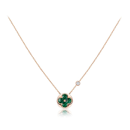 [Glimmer]SUN PEDANT PINK GOLD 1 DIAMOND NECKLACE