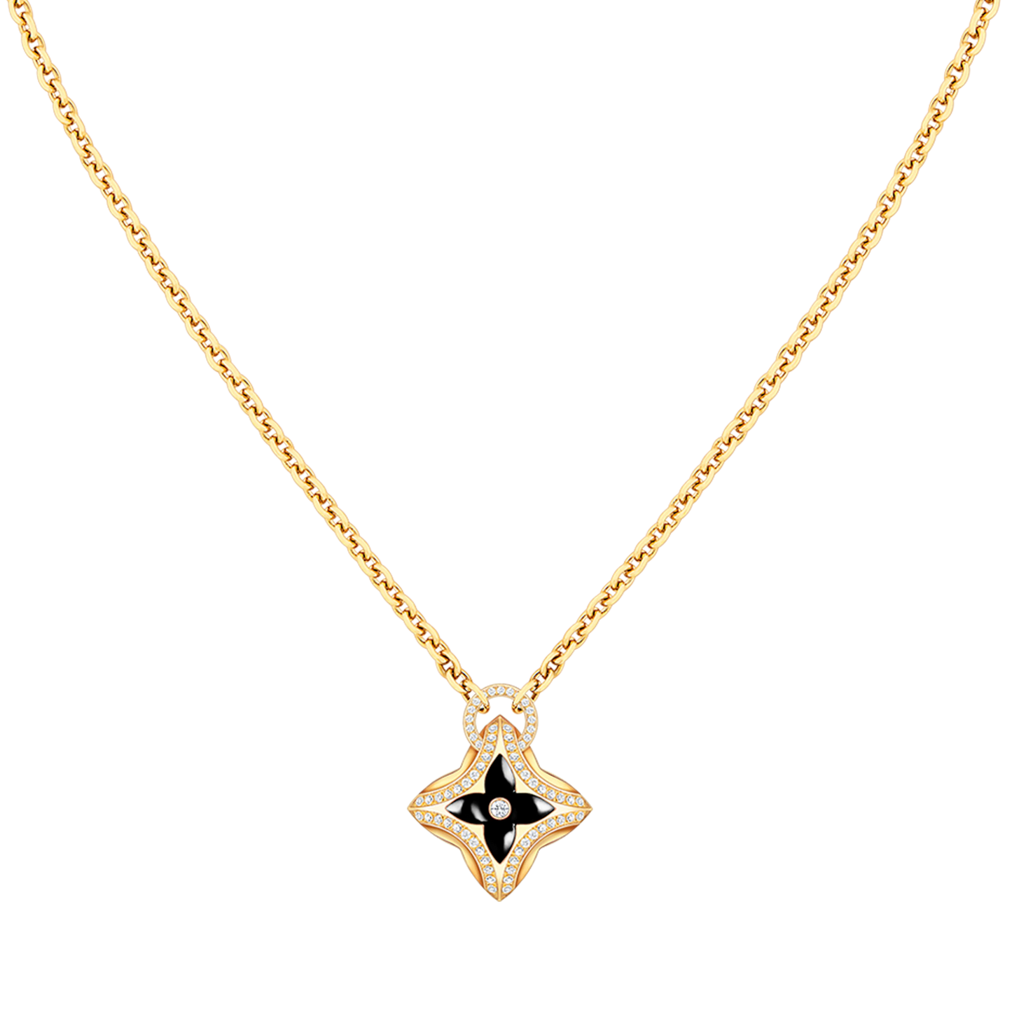 [Glimmer]STAR PEDANT PINK GOLD DIAMOND NECKLACE