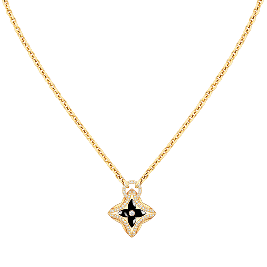 [Glimmer]STAR PEDANT PINK GOLD DIAMOND NECKLACE