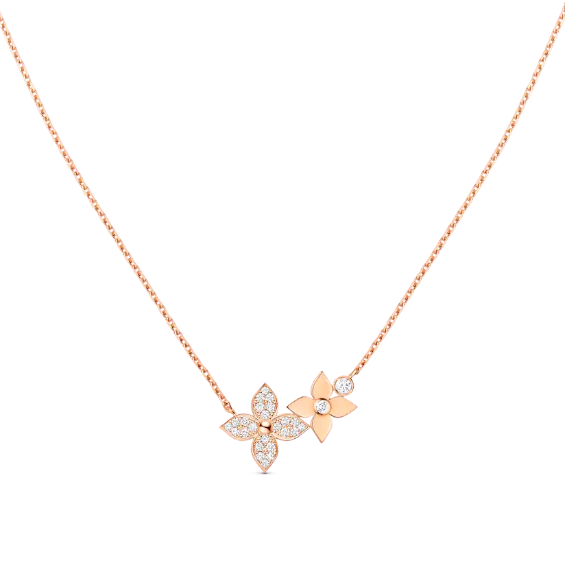 [Glimmer]STAR BLOSSOM NECKLACE PINK GOLD DIAMONDS