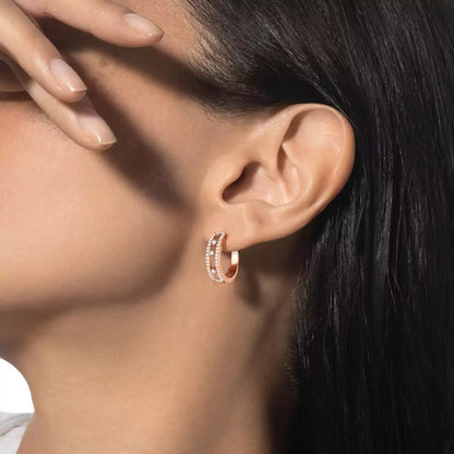 [Glimmer]Diamond Pave_ Hoop Earrings Move