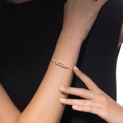 [Glimmer]Move Pavé Diamond Bangle Bracelet M