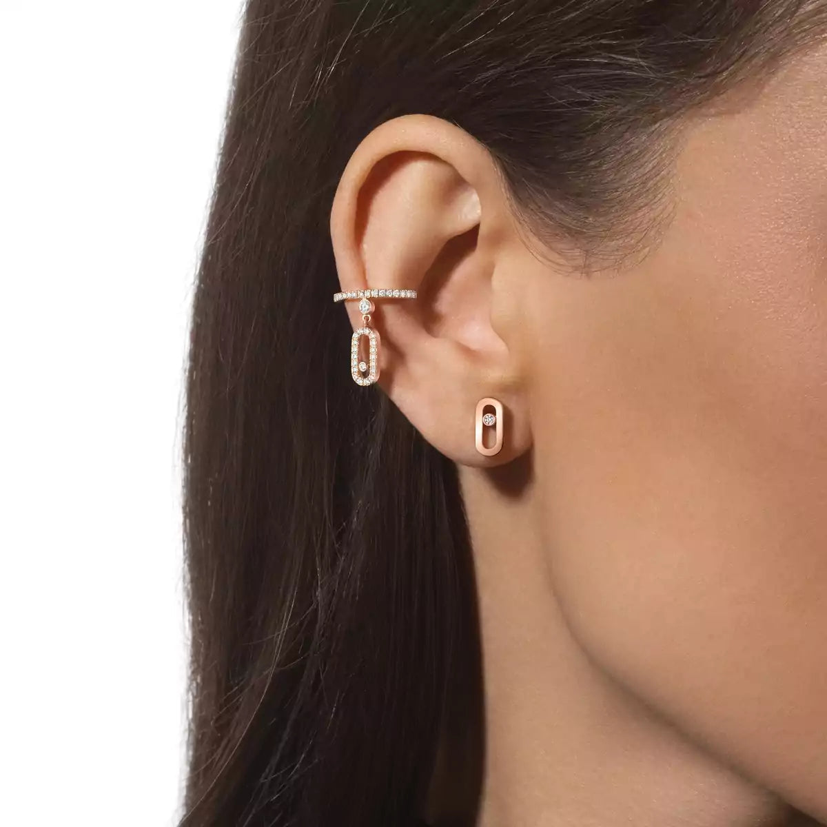 [Glimmer]Move Uno Diamond Stud Earrings