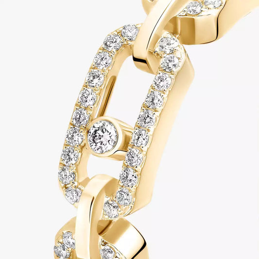 [Glimmer]Move Link Pave_-Set Diamond Ring in Gold