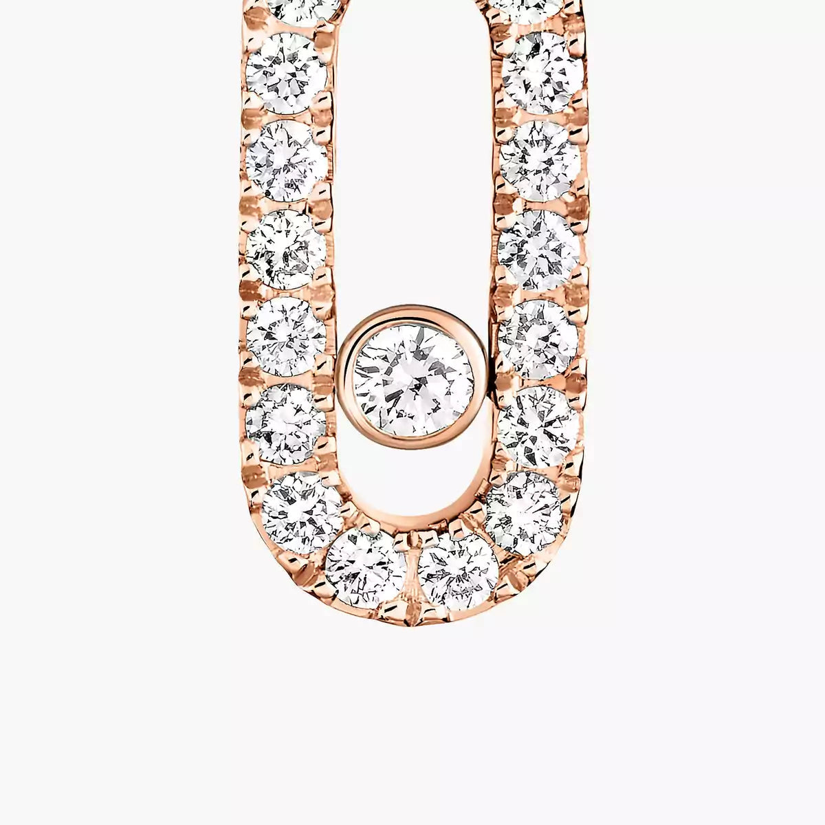 [Glimmer]Move Uno Single Diamond Hoop Earring