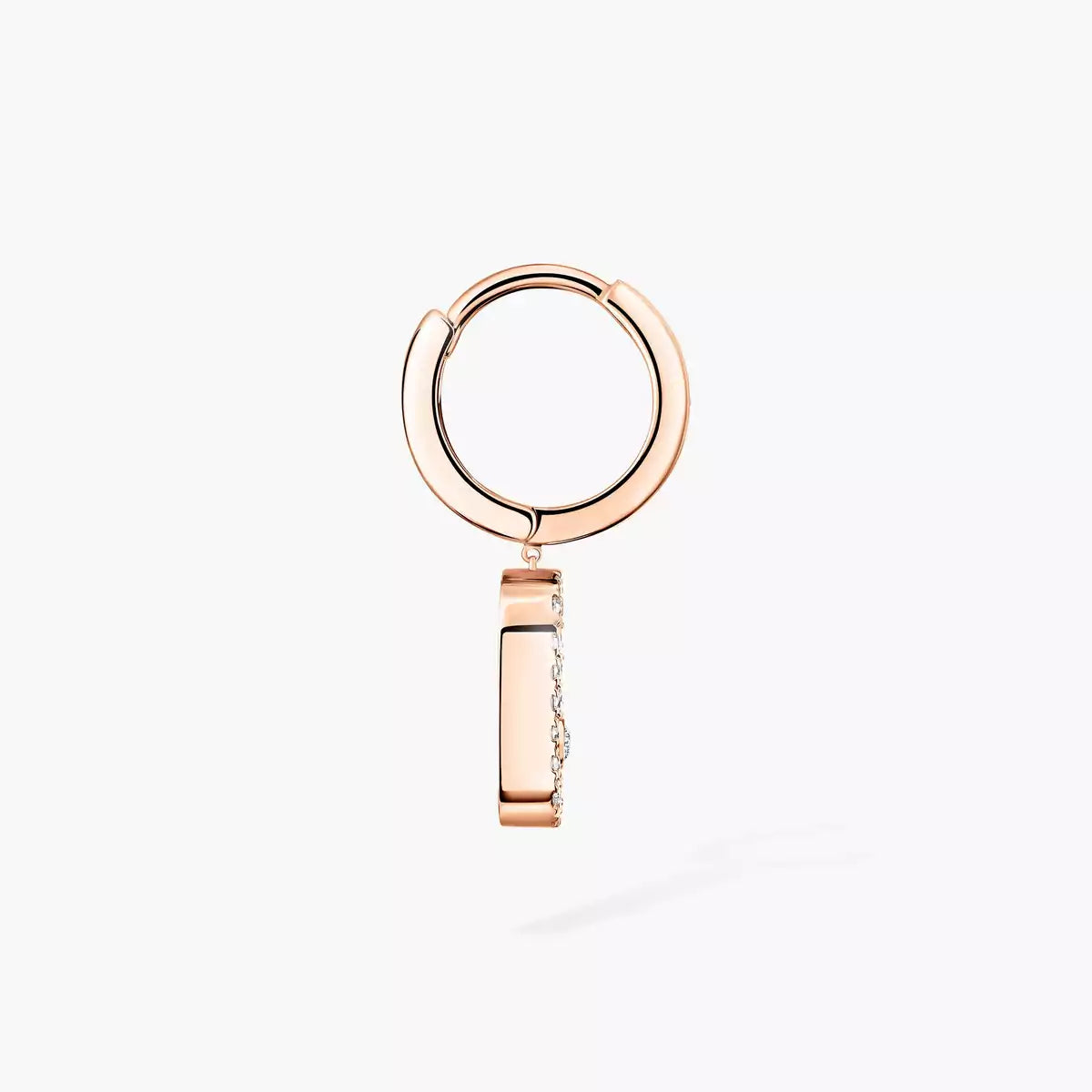[Glimmer]Move Uno Single Diamond Hoop Earring