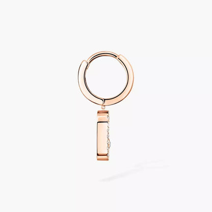 [Glimmer]Move Uno Single Diamond Hoop Earring