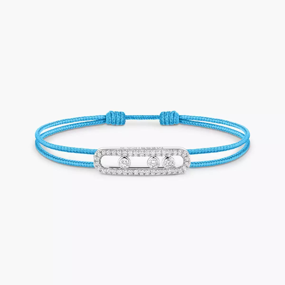 [Glimmer]Messika Care(s) pink cord pavé bracelet