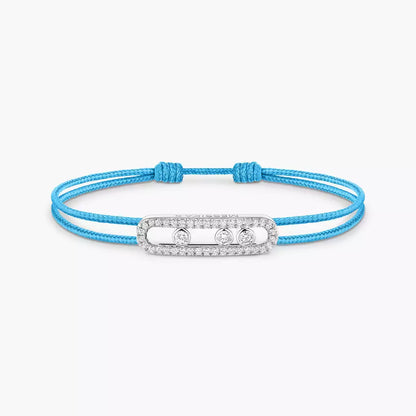 [Glimmer]Messika Care(s) pink cord pavé bracelet