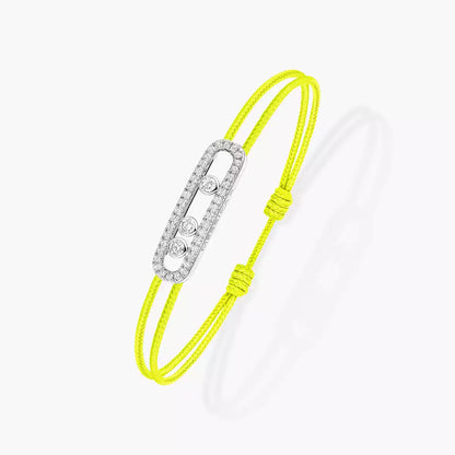 [Glimmer]Messika Care(s) pink cord pavé bracelet