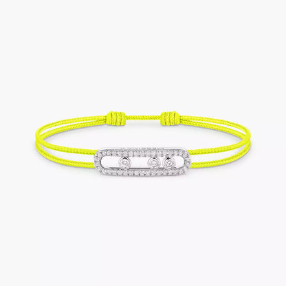 [Glimmer]Messika Care(s) pink cord pavé bracelet