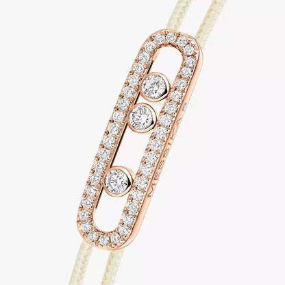 [Glimmer]Messika Care(s) pink cord pavé bracelet