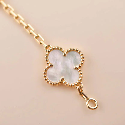[Glimmer]CLOVER WHITE PEARL MOP 5 MOTIF BRACELET COLLECTION