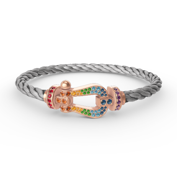 [Glimmer]FORCE LARGE HORSESHOE  COLORED DIAMOND BRACELET Glimmer GOLD