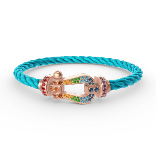 [Glimmer]FORCE LARGE HORSESHOE  COLORED DIAMOND BRACELET Glimmer GOLD
