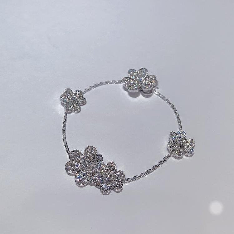 [Glimmer]FRIVOLE SILVER 5 FLOWERS BRACELET