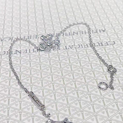 [Glimmer]FRIVOLE SILVER FLOWER DIAMOND BRACELET