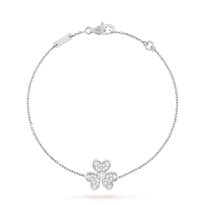 [Glimmer]FRIVOLE SILVER FLOWER DIAMOND BRACELET