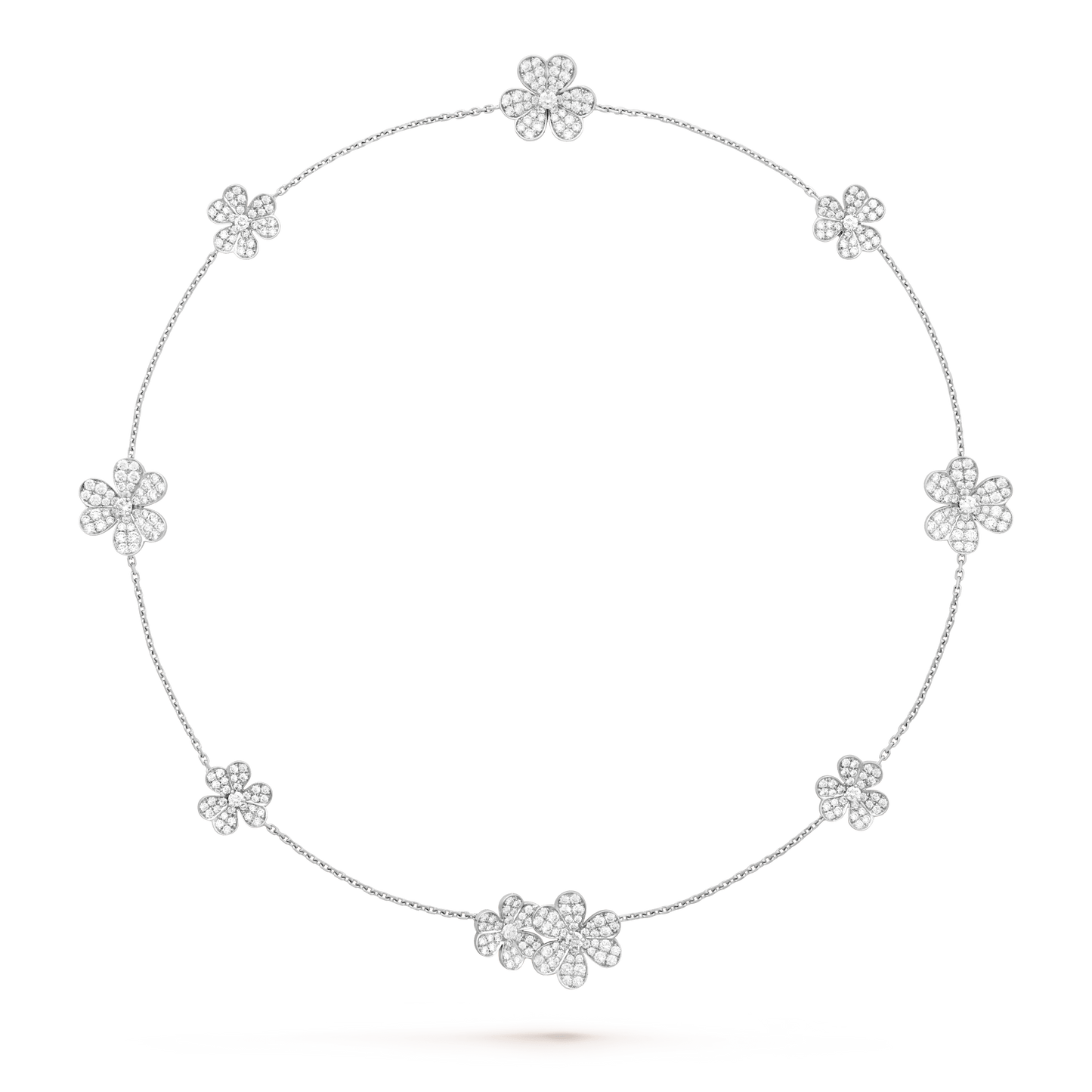 [Glimmer]FRIVOLE SILVER 9 FLOWERS NECKLACE