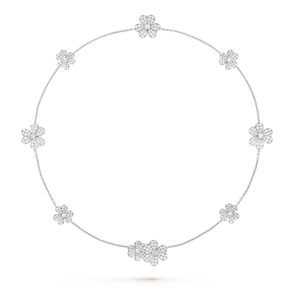 [Glimmer]FRIVOLE SILVER 9 FLOWERS NECKLACE