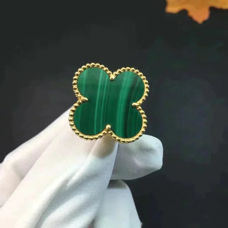 [Glimmer]CLOVER MALACHITE RING