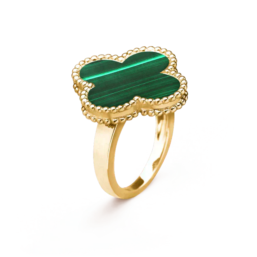 [Glimmer]CLOVER MALACHITE RING