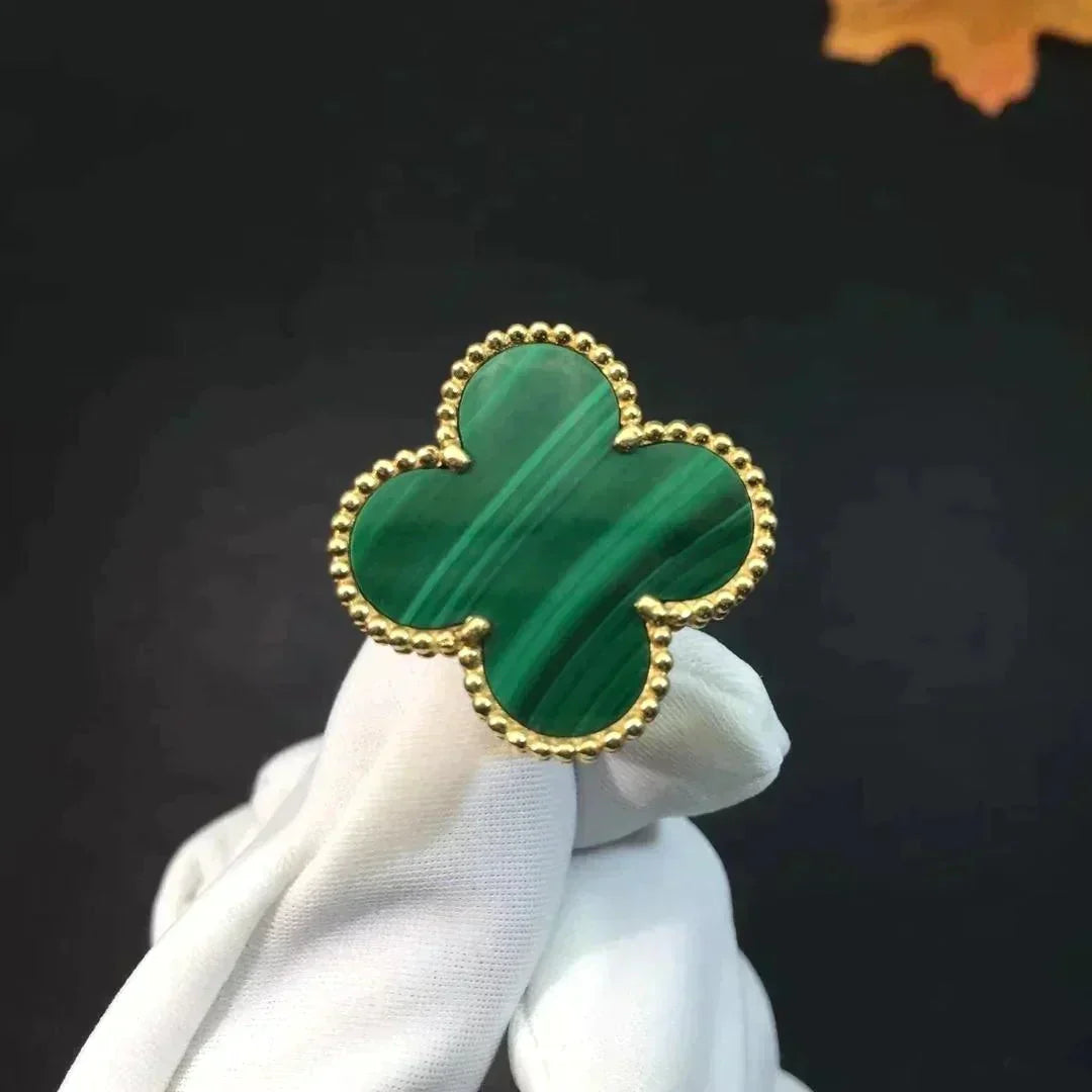 [Glimmer]CLOVER MALACHITE RING