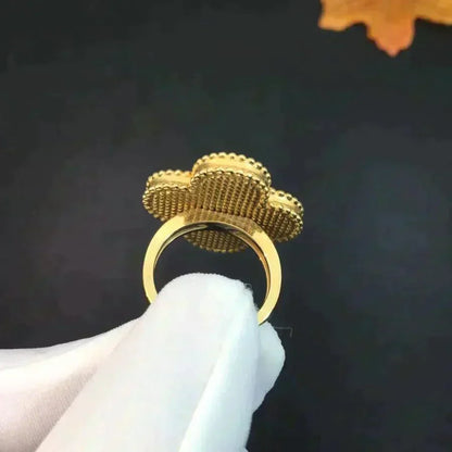 [Glimmer]CLOVER MALACHITE RING