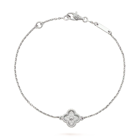 [Glimmer]CLOVER  SINGLE FLOWER BRACELET SILVER