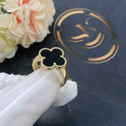 [Glimmer]CLOVER ONYX RING
