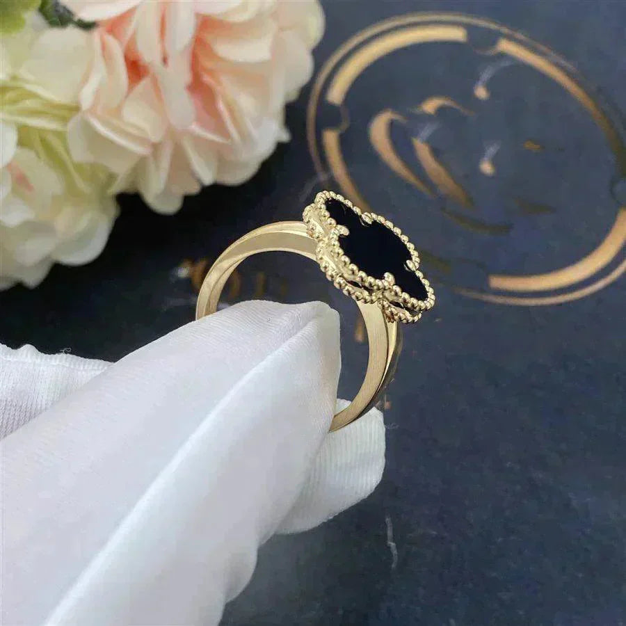 [Glimmer]CLOVER ONYX RING