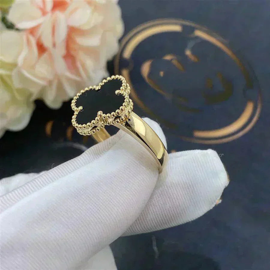 [Glimmer]CLOVER ONYX RING