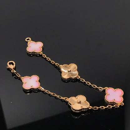 [Glimmer] CLOVER 5 MOTIFS ピンクMOPブレスレットコレクション