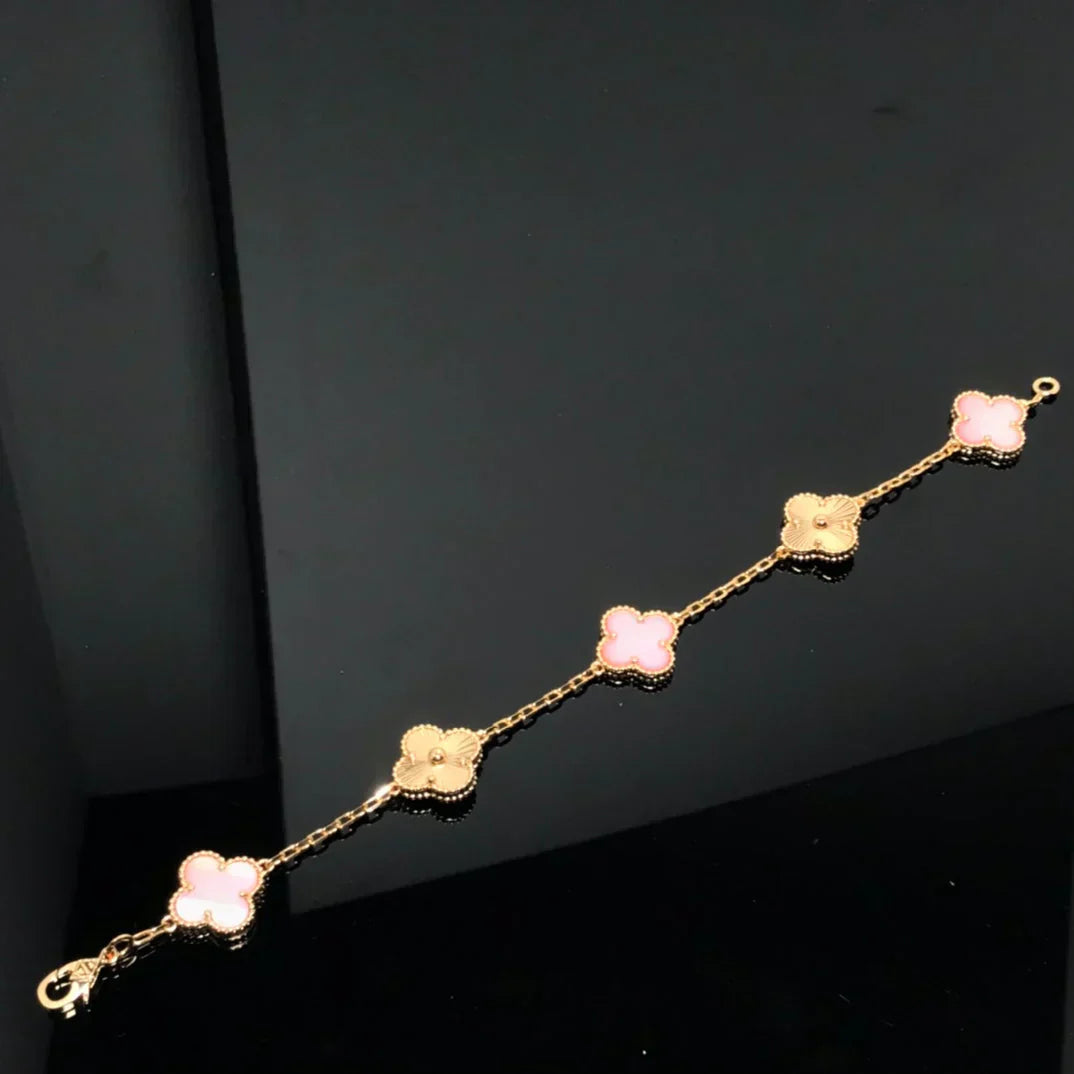 [Glimmer] CLOVER 5 MOTIFS ピンクMOPブレスレットコレクション