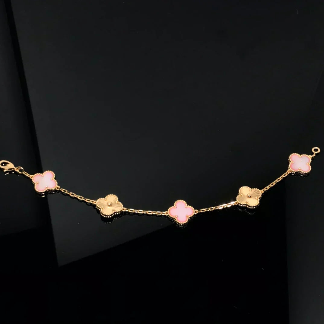 [Glimmer] CLOVER 5 MOTIFS ピンクMOPブレスレットコレクション