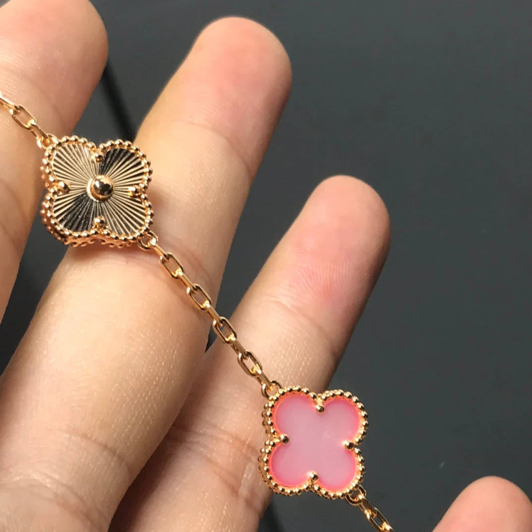 [Glimmer] CLOVER 5 MOTIFS ピンクMOPブレスレットコレクション