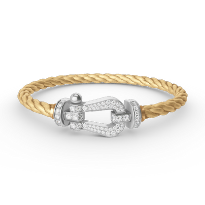 [Glimmer]フォースラージホースシューフルダイヤモンドブレスレット シルバー