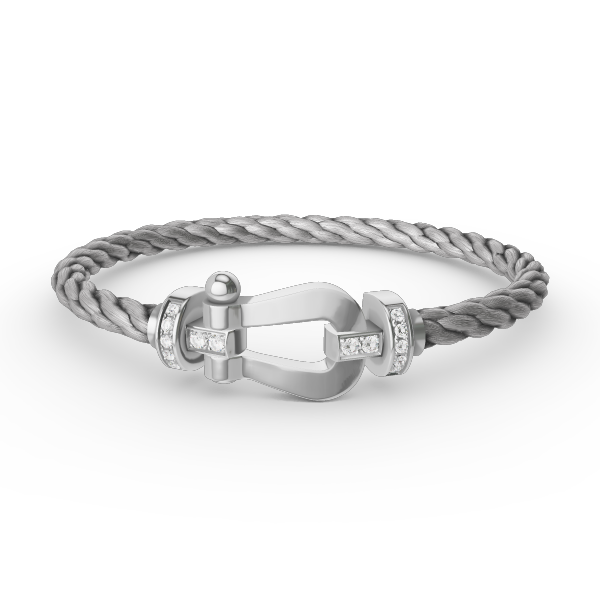 [Glimmer]フォースラージホースシューハーフダイヤモンドブレスレットシルバー
